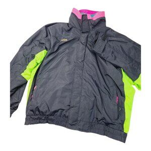 Columbia Women's Black Neon Bugaboo Fleece Winter Windbreaker Jacket Size XXL